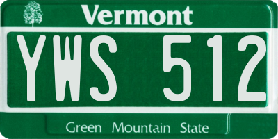 VT license plate YWS512