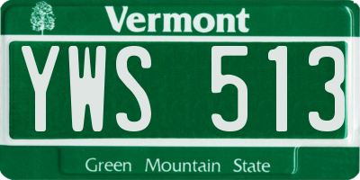 VT license plate YWS513