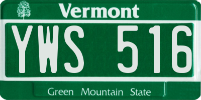 VT license plate YWS516