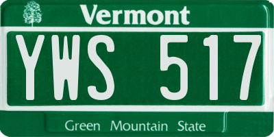 VT license plate YWS517