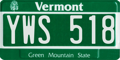 VT license plate YWS518