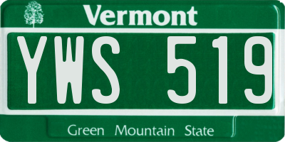 VT license plate YWS519