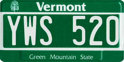 VT license plate YWS520