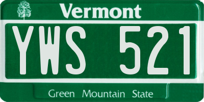 VT license plate YWS521