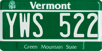 VT license plate YWS522