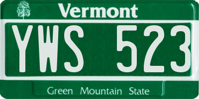 VT license plate YWS523