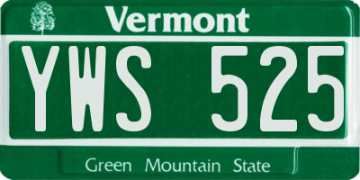 VT license plate YWS525