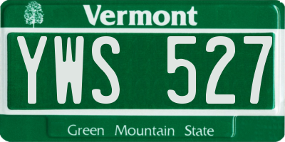 VT license plate YWS527
