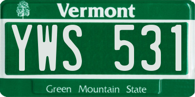 VT license plate YWS531