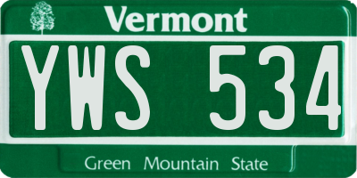 VT license plate YWS534
