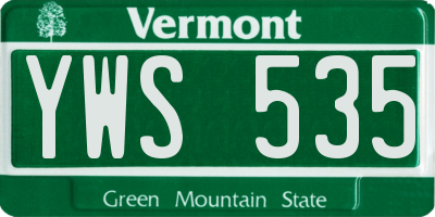 VT license plate YWS535
