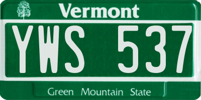 VT license plate YWS537