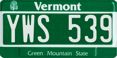 VT license plate YWS539