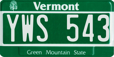 VT license plate YWS543