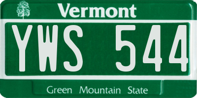 VT license plate YWS544