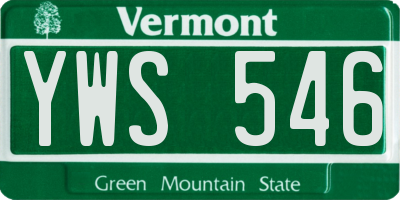 VT license plate YWS546