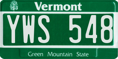 VT license plate YWS548