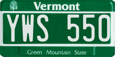 VT license plate YWS550