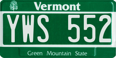 VT license plate YWS552