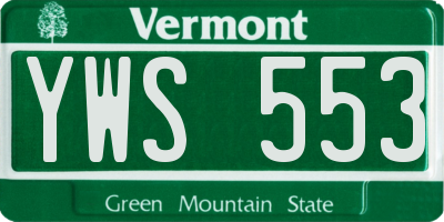 VT license plate YWS553