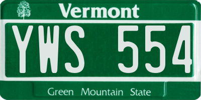 VT license plate YWS554