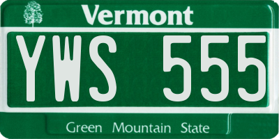 VT license plate YWS555
