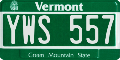VT license plate YWS557