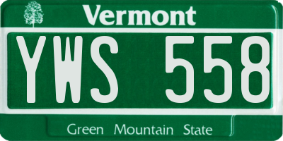 VT license plate YWS558