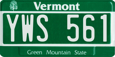 VT license plate YWS561
