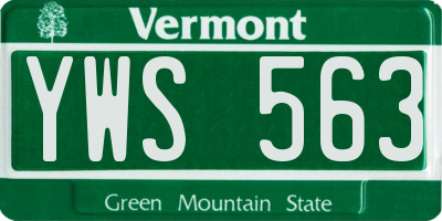 VT license plate YWS563