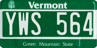 VT license plate YWS564