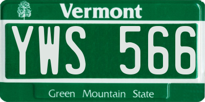 VT license plate YWS566