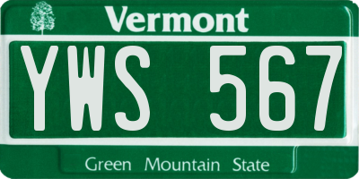 VT license plate YWS567