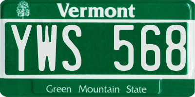 VT license plate YWS568