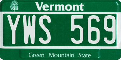 VT license plate YWS569
