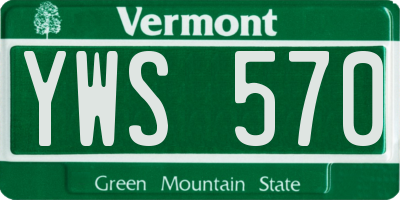 VT license plate YWS570