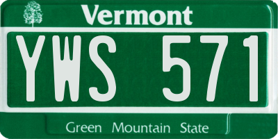 VT license plate YWS571