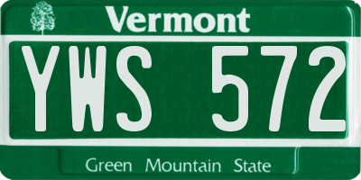 VT license plate YWS572