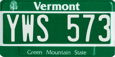 VT license plate YWS573