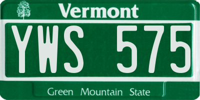 VT license plate YWS575
