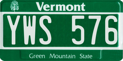 VT license plate YWS576