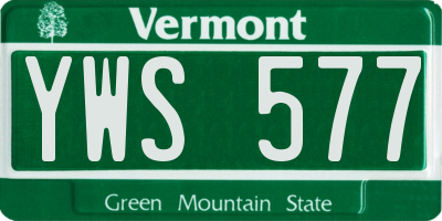 VT license plate YWS577