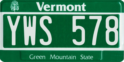 VT license plate YWS578