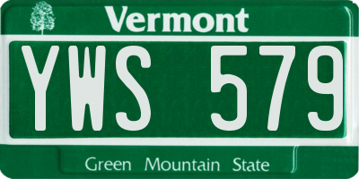 VT license plate YWS579