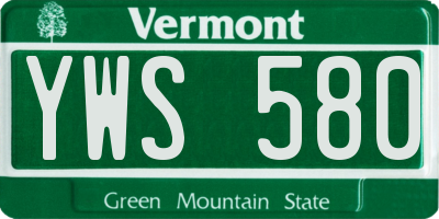 VT license plate YWS580