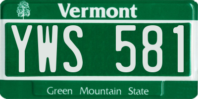 VT license plate YWS581