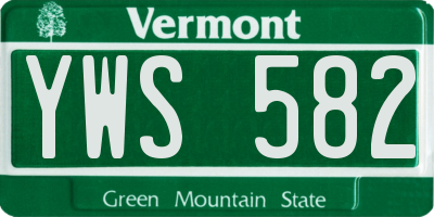 VT license plate YWS582