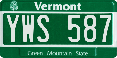 VT license plate YWS587