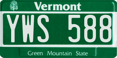VT license plate YWS588