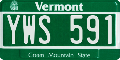 VT license plate YWS591